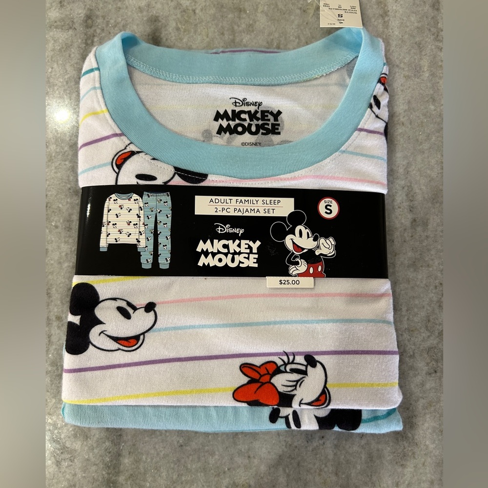Disney Mickey & Minnie Mouse Pajamas - Multicolor Adult Size S